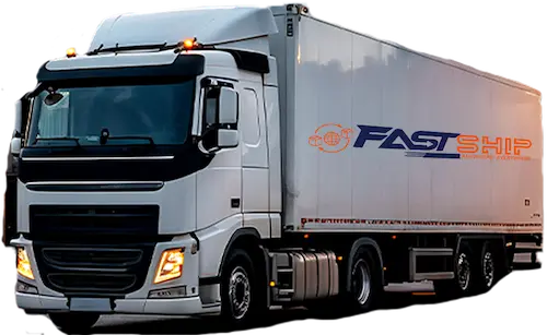 FastShip branded logistics truck representing reliable door-to-door cargo delivery and last-mile warehouse support across the UAE and GCC.